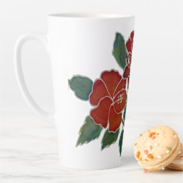 Caneca De Café Latte Latte Mug - Flores Red Hibiscus