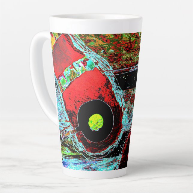 Caneca De Café Latte Latte Mug - Frequency Serpent Abstract Energy (Ângulo esquerdo)