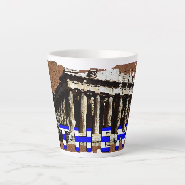 Caneca De Café Latte Latte Mug, Grécia de Atenas (Frente)