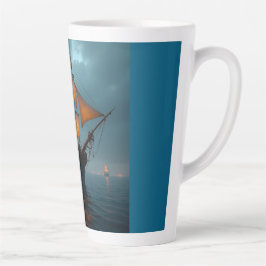 Caneca De Café Latte Latte Mug (Majestic Ship at Sea)