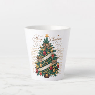 Caneca De Café Latte Latte Mug-Merry Christmas Latte Mug