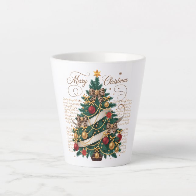 Caneca De Café Latte Latte Mug-Merry Christmas Latte Mug (Frente)