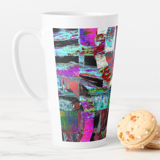 Caneca De Café Latte Latte Mug – Neon Pulse (In Situ)