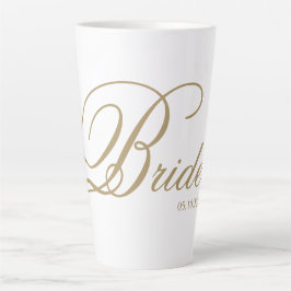 Caneca De Café Latte Latte Mug, Noiva de Script Dourado Elegante