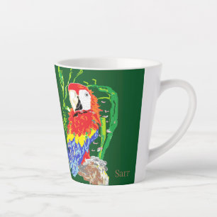 Caneca De Café Latte Latte Mug : Papagaio