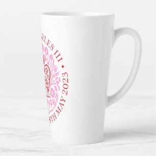 Caneca De Café Latte Latte Mug para a coroação de 2023 - Vermelho