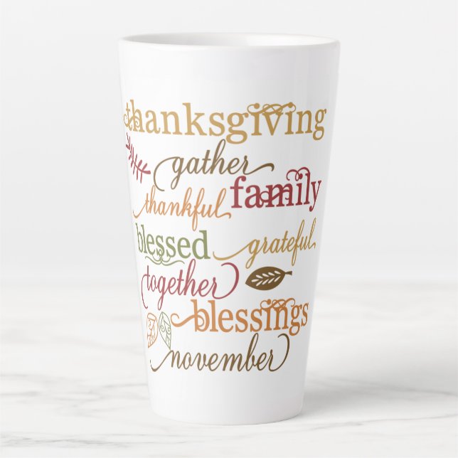 Caneca De Café Latte Latte Mug-Thanksaking (Frente)