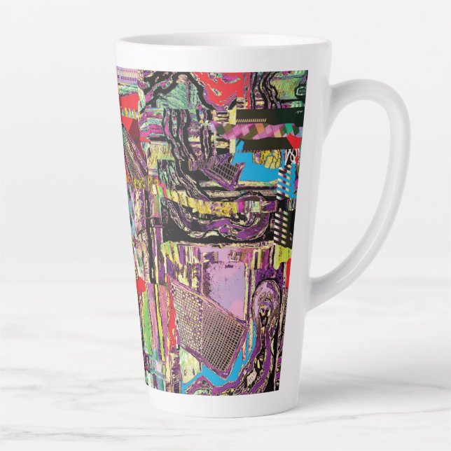 Caneca De Café Latte Latte Mug – Urban Fractals (Direita)