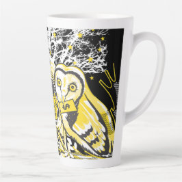 Caneca De Café Latte Latte Mug Urban Tree Owl & Wealth Surreal Pop-Art