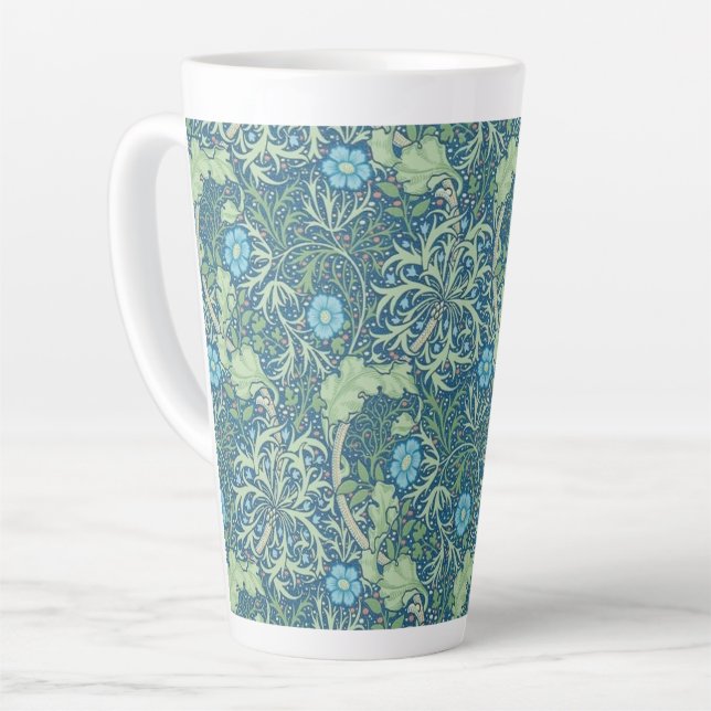 CANECA DE CAFÉ LATTE LATTE MUG : WILLIAM MORRIS : DESIGN MARINHA (Ângulo esquerdo)