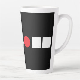 Caneca De Café Latte Latte - Quadrado Branco - Ponto Vermelho