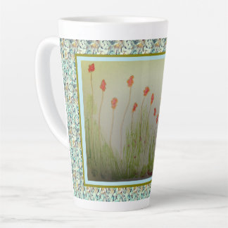Caneca De Café Latte Latte - Red Wildflowers
