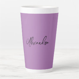 Caneca De Café Latte Lavanda de nome próprio para caligrafia simples mi