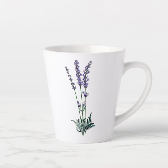 Caneca De Café Latte Lavanda Flor Calm (Direita)