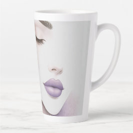 Caneca De Café Latte Lavanda Roxa Personalizada Mulher Elegante Beleza