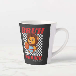 Caneca De Café Latte Leão de Basquetebol Fofo BRUH WE BACK De Volta às