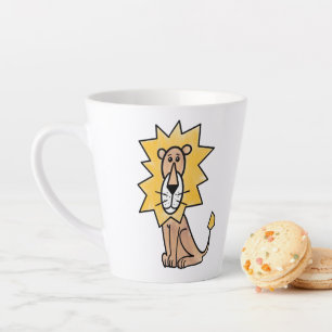Caneca De Café Latte leão fofo desenho infantil retrô safári animal da