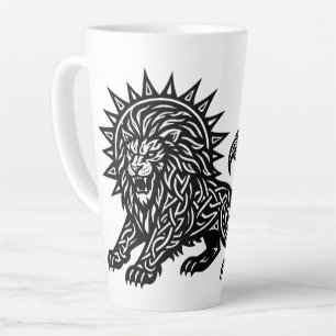 Caneca De Café Latte Leão Zodíaco Sol‑Crina Leão   BurnsInHell