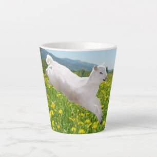 Caneca De Café Latte Leaping Lambs Páscoa
