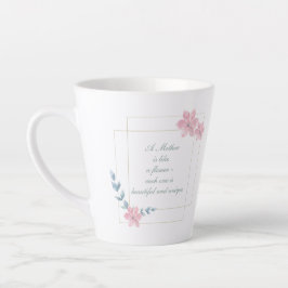 Caneca De Café Latte Legenda da Mãe Geométrica Floral