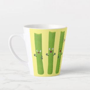 Caneca De Café Latte Legumes de trio com aipo-branco