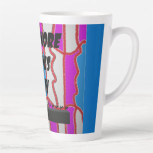Caneca De Café Latte Leia a mensagem do livro com padrões hippies artís
