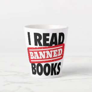 Caneca De Café Latte Leia Livros Banidos Latino