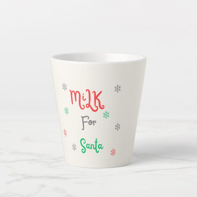 Caneca De Café Latte Leite para Papais noeis (Frente)