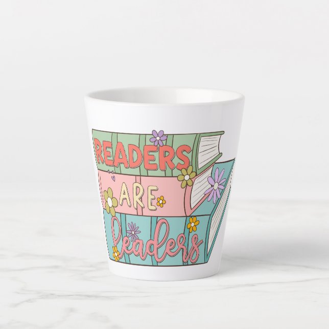 Caneca De Café Latte Leitores São Líderes (Frente)
