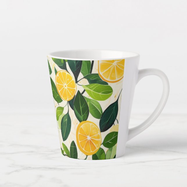 Caneca De Café Latte "Lemon Bliss Espresso Cups" (Direita)