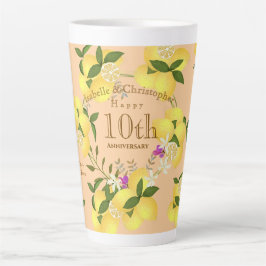 Caneca De Café Latte Lemon Squeeze Casamento Aniversário Peach