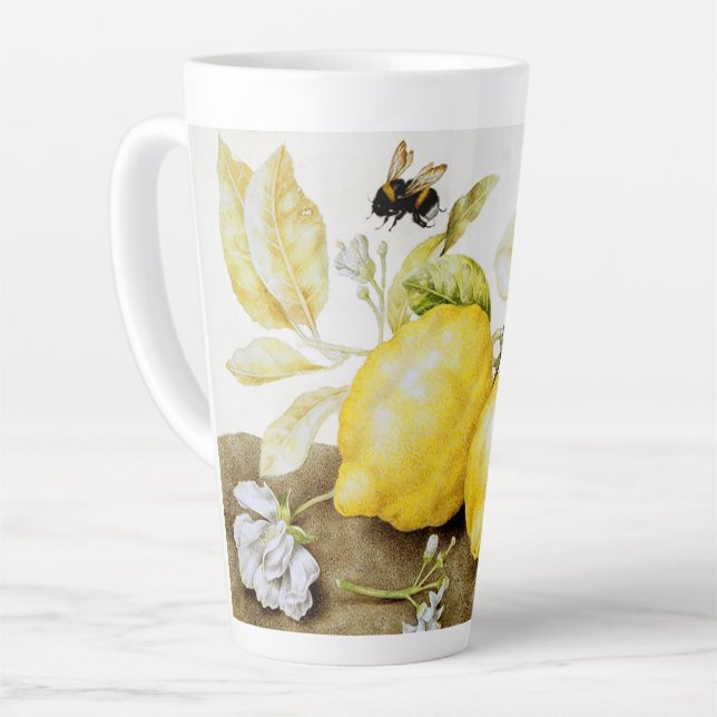 Caneca De Café Latte Lemons e Bee (Ângulo esquerdo)
