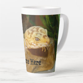 Caneca De Café Latte Leopard Personalizado Gecko Lizard