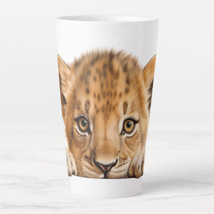 Caneca De Café Latte Leopardo Espiando