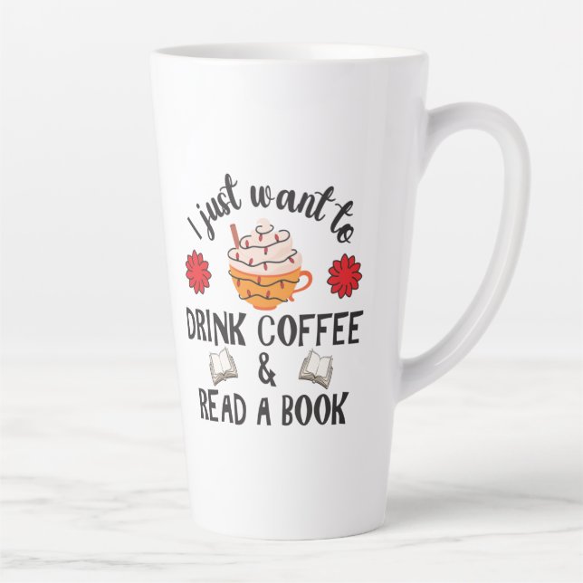 Caneca De Café Latte Ler Livro E Beber Café (Direita)