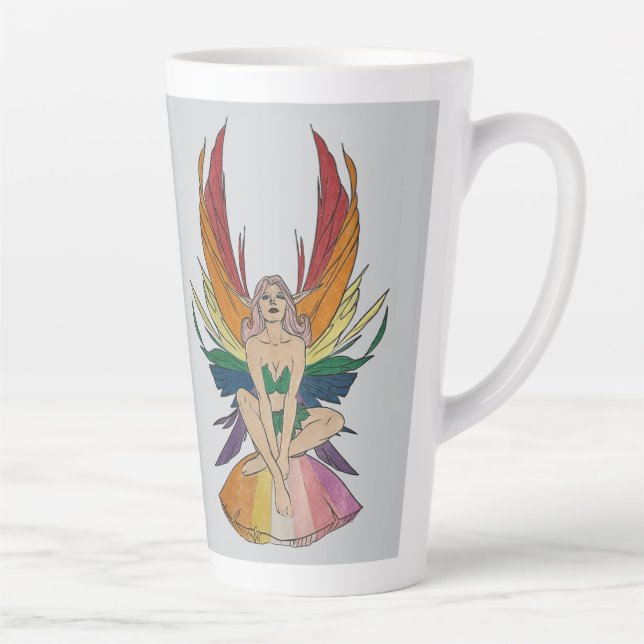 Caneca De Café Latte Lesbian Faerie (Direita)