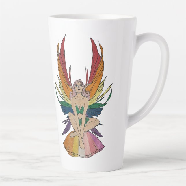 Caneca De Café Latte Lesbian Faerie (Direita)