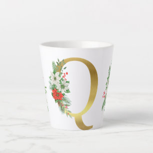 Caneca De Café Latte Letra Latte Mug Dourada Monograma