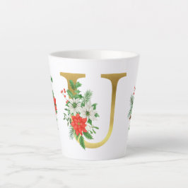 Caneca De Café Latte Letra Latte Mug Dourada Monograma