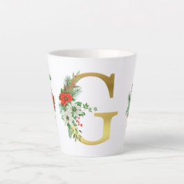 Caneca De Café Latte Letra Monogramas Latte Mug - Dourada