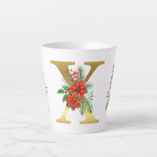 Caneca De Café Latte Letra Monogramas Latte Mug - Dourada