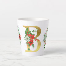 Letra Monogramas Latte Mug - Dourada