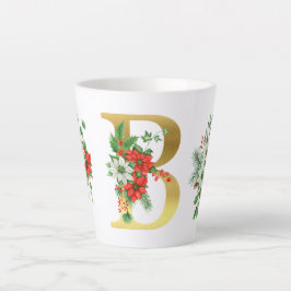 Caneca De Café Latte Letra Monogramas Latte Mug - Dourada