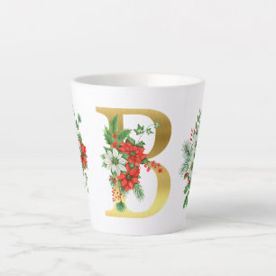 Caneca De Café Latte Letra Monogramas Latte Mug - Dourada