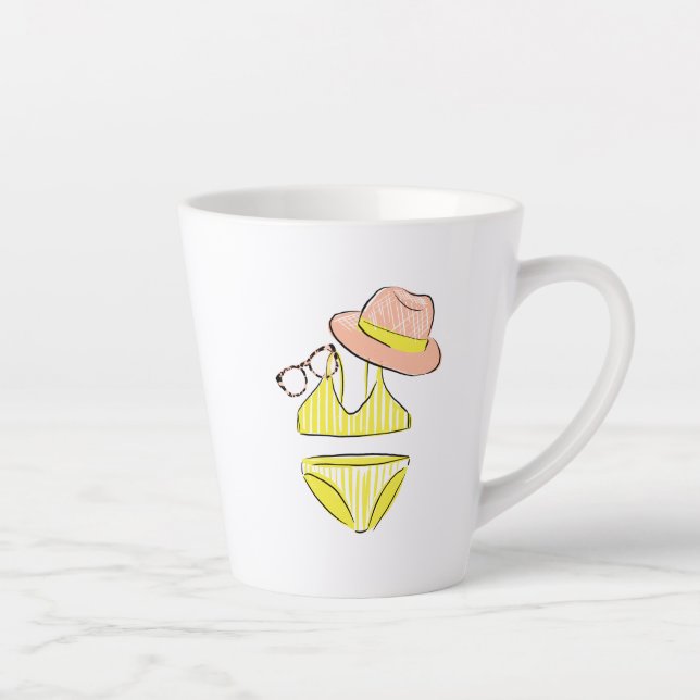 Caneca De Café Latte Levante o Sol - maiô amarelo (Direita)