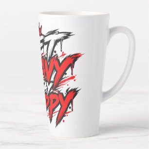 Caneca De Café Latte Levante Pesado Fique Feliz Camiseta Engraçada de T
