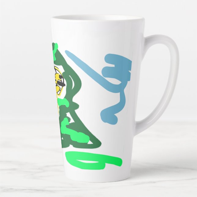 Caneca De Café Latte Lhama divertida   (Direita)