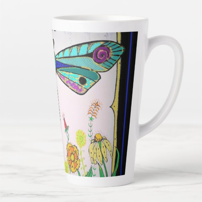 Caneca De Café Latte Libélula (Direita)
