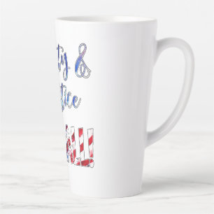 Caneca De Café Latte Liberdade E Justiça Para Todos
