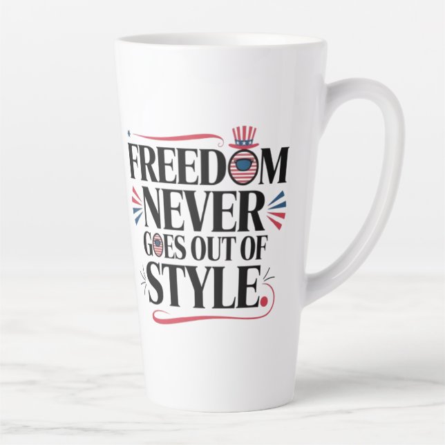 Caneca De Café Latte liberdade nunca sai do estilo (Direita)